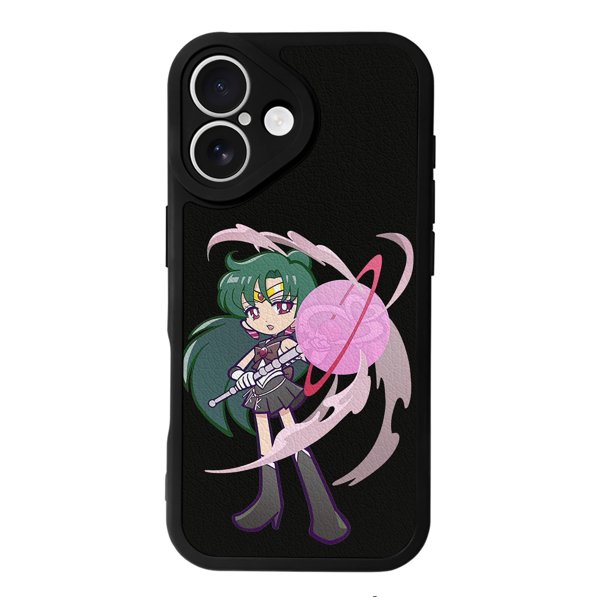 （画像用） 美少女戦士セーラームーン 冥王せつな Sailor Moon Meiou Setsuna 【iPhone 16シリーズ対応】シリコンスマホケース（レザー調） 材質：シリコン